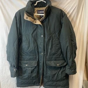 LANDS END Women’s S 6-8 Green Nylon Jacket with Goose Down Insulation Coat